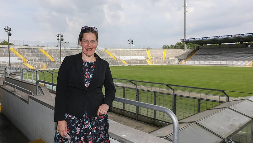 Verena Dietl bei einem Termin mit der AZ im Sechzgerstadion im Jahr 2023.