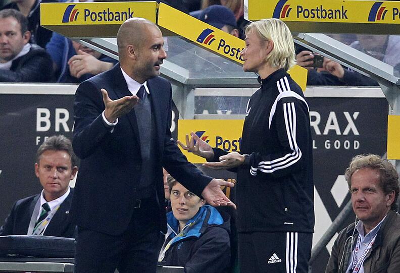 So hitzig debattierten Pep Guardiola und Bibiana Steinhaus.