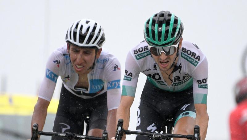 Emanuel Buchmann (r) und Egan Bernal bei der diesjährigen Tour-de-France.