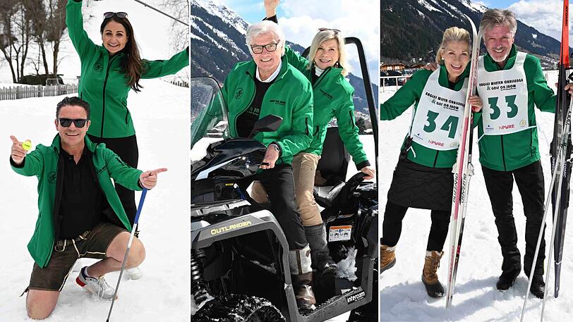 Im Schnee werden die Golfschläger geschwungen: Die VIPs genießen die "EAGLES Winter Challenge & Golf on Snow" in Südtirol.