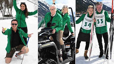 Im Schnee werden die Golfschläger geschwungen: Die VIPs genießen die "EAGLES Winter Challenge & Golf on Snow" in Südtirol.