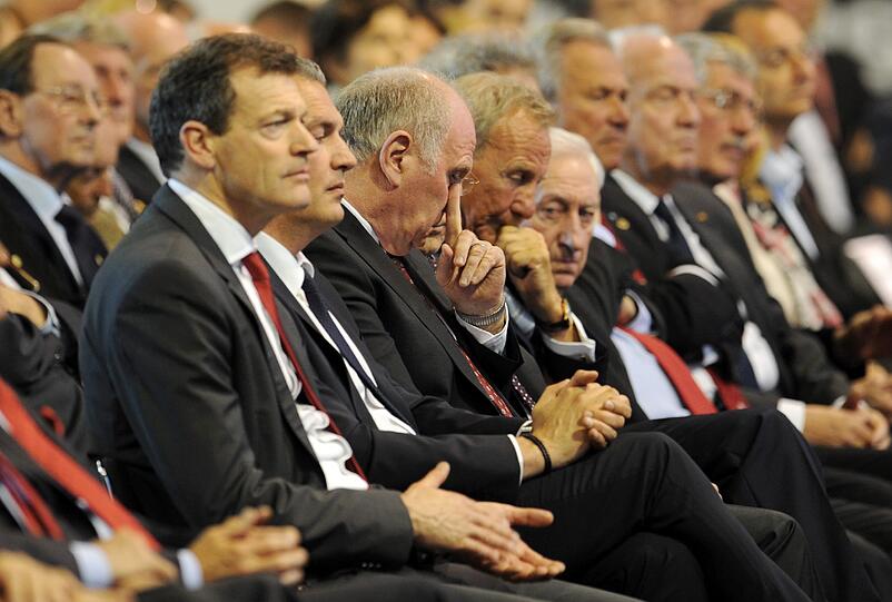 Uli Hoeneß am Freitagabend im Audi Dome.