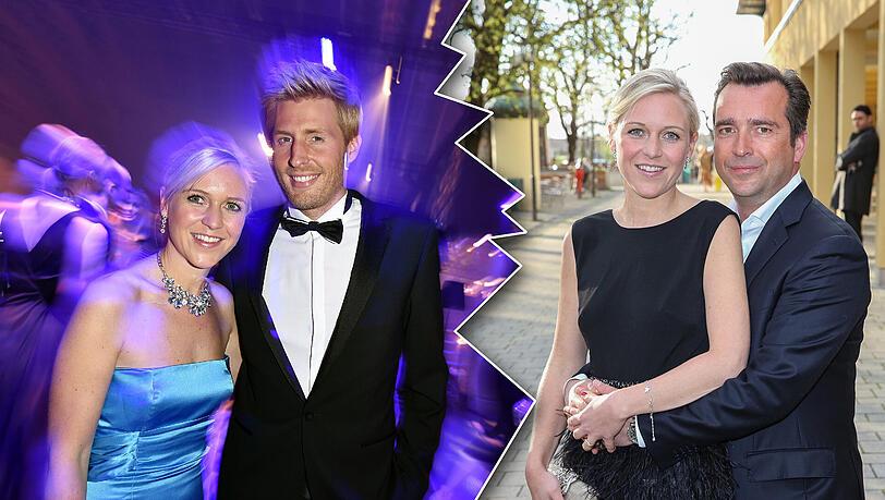 Links: Andrea Mühlbauer mit ihrem Ex Maxi Arland. Rechts: Mühlbauer mit ihrem Verlobten Falk Raudies, mit dem sie ein Kind erwartet. Links: Andrea Mühlbauer mit ihrem Ex Maxi Arland. Rechts: Mühlbauer mit ihrem Verlobten Falk Raudies, mit dem sie ein Kind erwartet.
