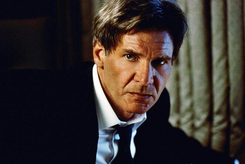 Präsident Marshall (Harrison Ford) führt einen Ein-Mann-Krieg gegen die Terroristen an Bord der "Air Force One". Präsident Marshall (Harrison Ford) führt einen Ein-Mann-Krieg gegen die Terroristen an Bord der "Air Force One".
