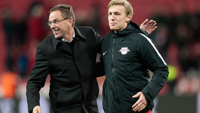 RB-Sportdirektor Ralf Rangnick (links) und RB-Angreifer Emil Forsberg. RB-Sportdirektor Ralf Rangnick (links) und RB-Angreifer Emil Forsberg.