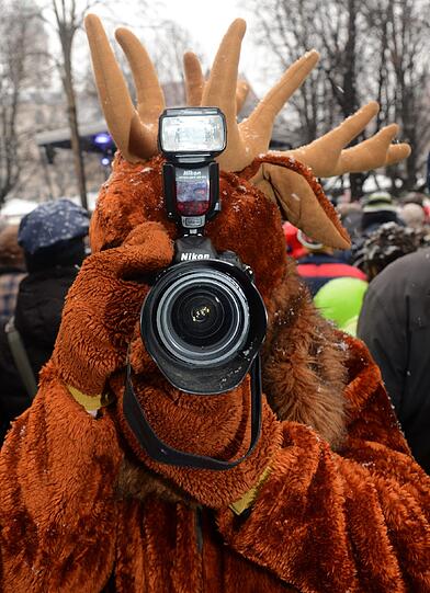 Faschingsdienstag am Viktualienmarkt.