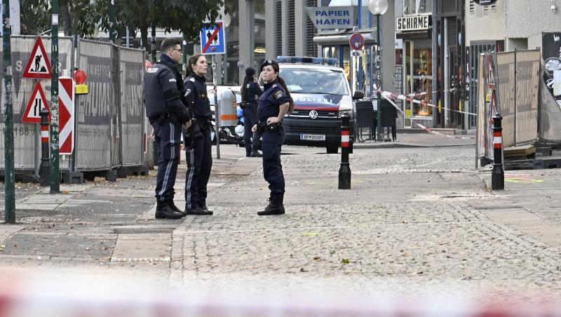 Bewaffnete Polizisten im Zentrum der österreichischen Hauptstadt. Bewaffnete Polizisten im Zentrum der österreichischen Hauptstadt.