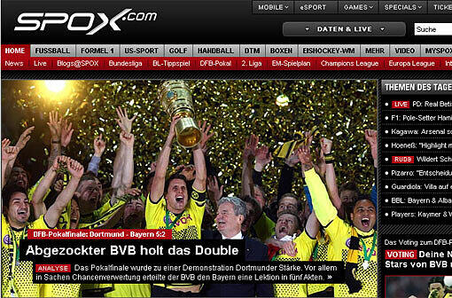 Und auch das Sport-Portal Spox zeigt die jubelnden Dortmunder.