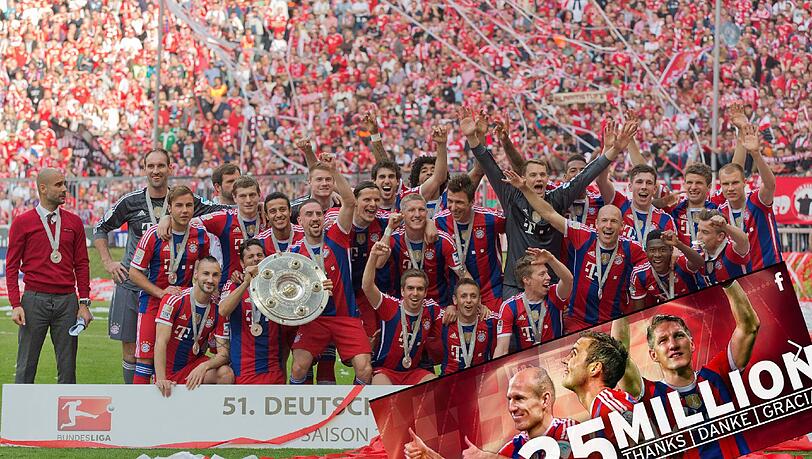 Der FC Bayern kann sich über 25 Millionen Facebook-Fans freuen. Der FC Bayern kann sich über 25 Millionen Facebook-Fans freuen.