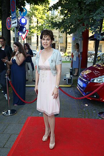 Im zarten Pastell-Look: Anja Kruse.