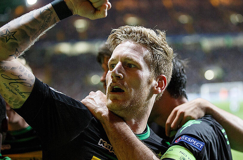 Jubel bei André Hahn: Borussia Mönchengladbach konnte mit 2:0 gegen Celtic Glasgow gewinnen.
