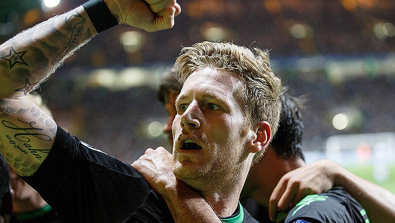 Jubel bei André Hahn: Borussia Mönchengladbach konnte mit 2:0 gegen Celtic Glasgow gewinnen. Jubel bei André Hahn: Borussia Mönchengladbach konnte mit 2:0 gegen Celtic Glasgow gewinnen.