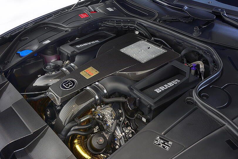 Kraftwerk: Der V8-Biturbo leistet nach der intensiven Brabus-Kraftkur satte 850 Pferdestärken.