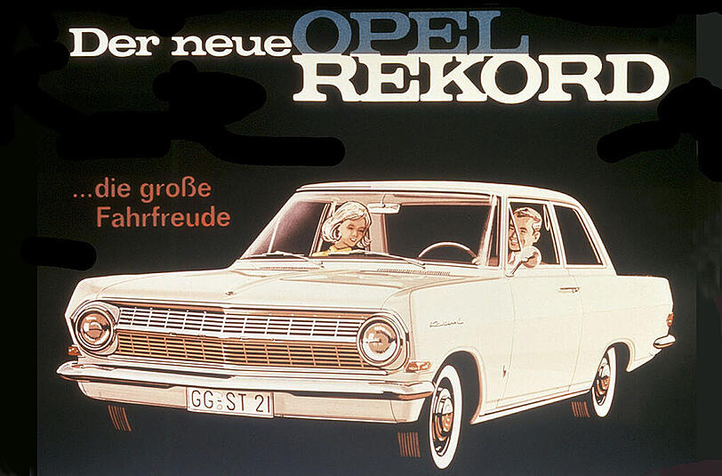 "Die große Fahrfreude". Werbung für den Opel "Rekord"
