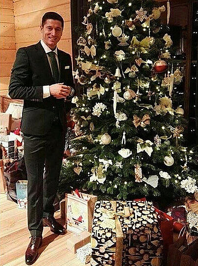 Sehr festlich: Weihnachten im Hause Lewandowski.