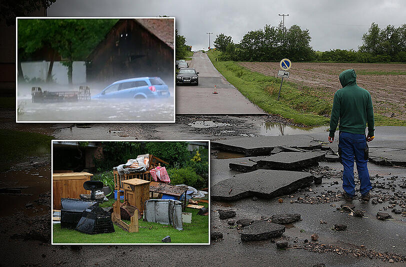 Viele Bayern und Baden-Württemberger stehen nach dem Unwetter von Sonntagnacht vor einem Trümmerhaufen - was Versicherte jetzt tun sollten.