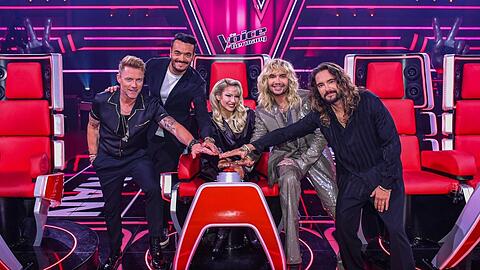 "The Voice of Germany": Die Coaches (v.l.n.r.) Ronan Keating, Giovanni Zarrella, Shirin David, Bill Kaulitz und Tom Kaulitz.