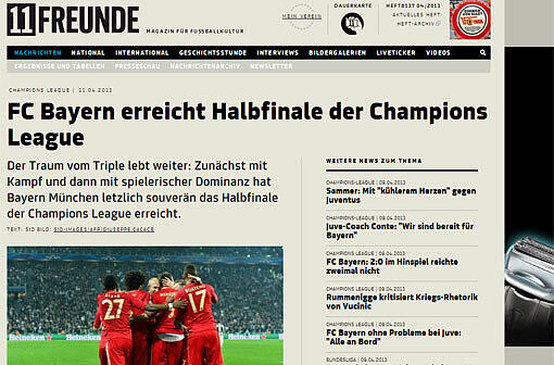 Für "11 Freunde" war das Spiel eine Mischung aus Kampf und spielerischer Dominanz der Münchner.