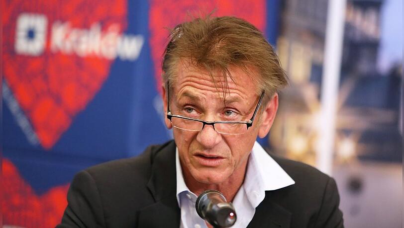 Sean Penn bei seiner Pressekonferenz in Krakau. Sean Penn bei seiner Pressekonferenz in Krakau.