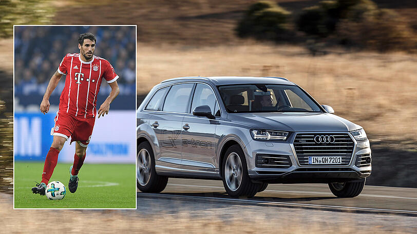 Javi Martínez: Q7 e-tron (Gletscherweiß Metallic).