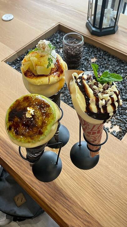 Sehr fotogen: Kunstvoll toupierte Crêpes im "Japan Streetfood", einem neuen Pop Up-Store.