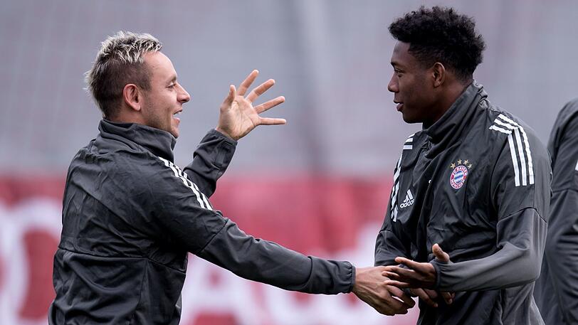 David Alaba ist zwar beim Abschlusstraining dabei. Wird aber gegen Sevilla noch geschont.