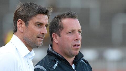 In Karlsruhe vereint - und bei den Löwen auch? 1860-Sportchef Oliver Kreuzer und Noch-KSC-Coach Markus Kauczinski (von links).