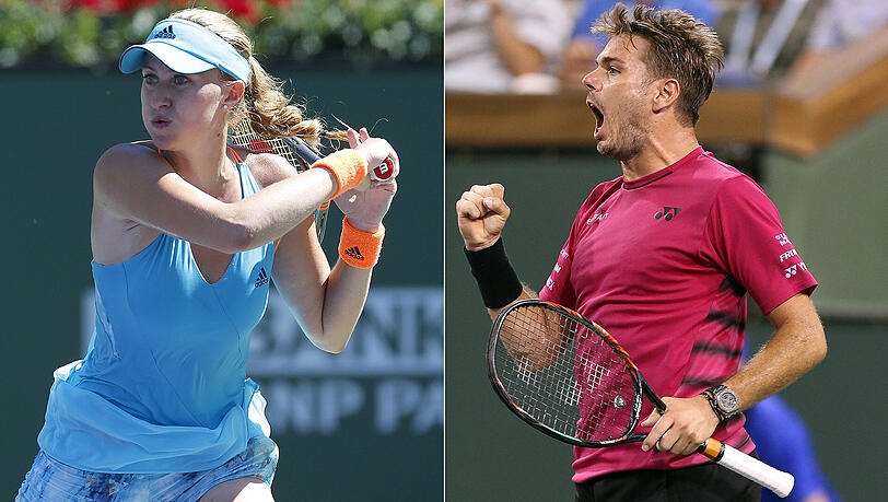 Siegreich: Kristina Mladenovic (links) und Stan Wawrinka. Siegreich: Kristina Mladenovic (links) und Stan Wawrinka.