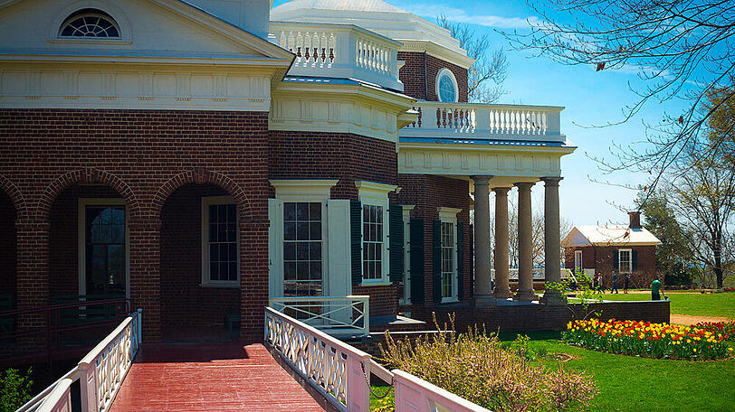 In Monticello vereinte Thomas Jefferson unterschiedliche architektonische Einflüsse.
