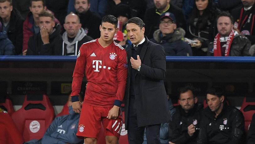 James (l.) kommt unter Niko Kovac beim FC Bayern noch nicht wie gewünscht zum Zug. James (l.) kommt unter Niko Kovac beim FC Bayern noch nicht wie gewünscht zum Zug.