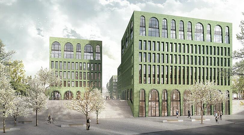 So sollen die Bürogebäude am Laimer Tunnel aussehen &ndash; die Stadt muss sie noch genehmigen.