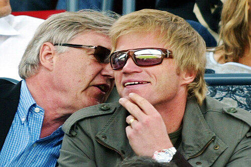 Rolf Kahn mit seinem Sohn, dem Ex-Bayern-Star Oliver, möchte Präsident vom KSC werden.