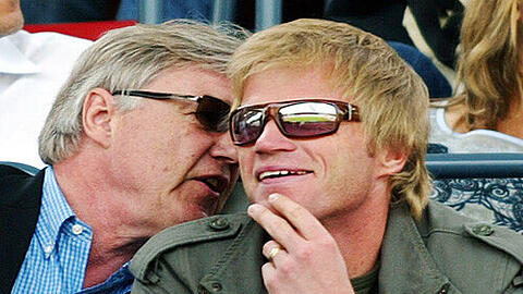 Rolf Kahn mit seinem Sohn, dem Ex-Bayern-Star Oliver, möchte Präsident vom KSC werden.