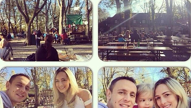 Mit seiner Familie im Hirschgarten: Bayern-Abwehrspieler Rafinha. Mit seiner Familie im Hirschgarten: Bayern-Abwehrspieler Rafinha.