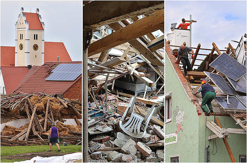 Bilder der Verwüstung aus dem Dorf Affing: Die Einwohner packen gemeinsam mit an aber der Schaden durch das Unwetter ist hoch. Die Bilder...