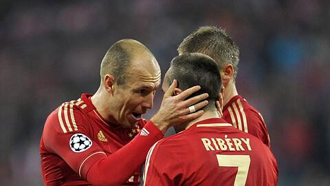 Streit: Die Bayern-Stars Arjen Robben und Franck Ribéry (l.) im April 2012 in der Partie gegen Real Madrid.