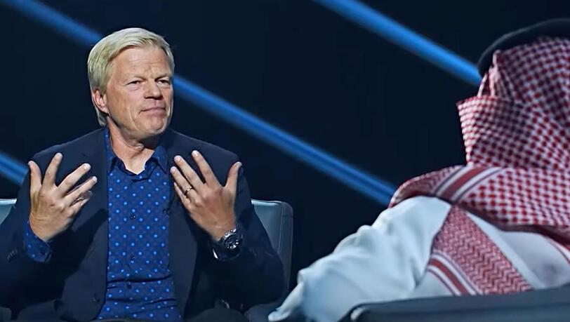 Oliver Kahn zu Gast bei der Talkshow "Kora Rotana" im saudi-arabischen Fernsehen.