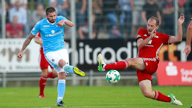 Soll die Löwen Richtung 3. Liga schießen: Sechzig-Angreifer Sascha Mölders, hier beim Saisonauftakt gegen Memmingen, den die Münchner mit 4:1 gewannen.