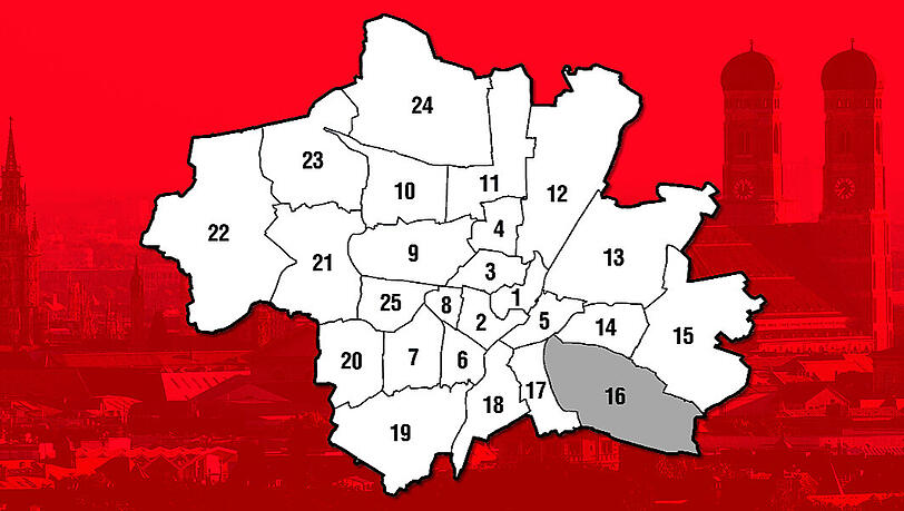 Der Stadtbezirk Ramersdorf-Perlach (16). Der Stadtbezirk Ramersdorf-Perlach (16).
