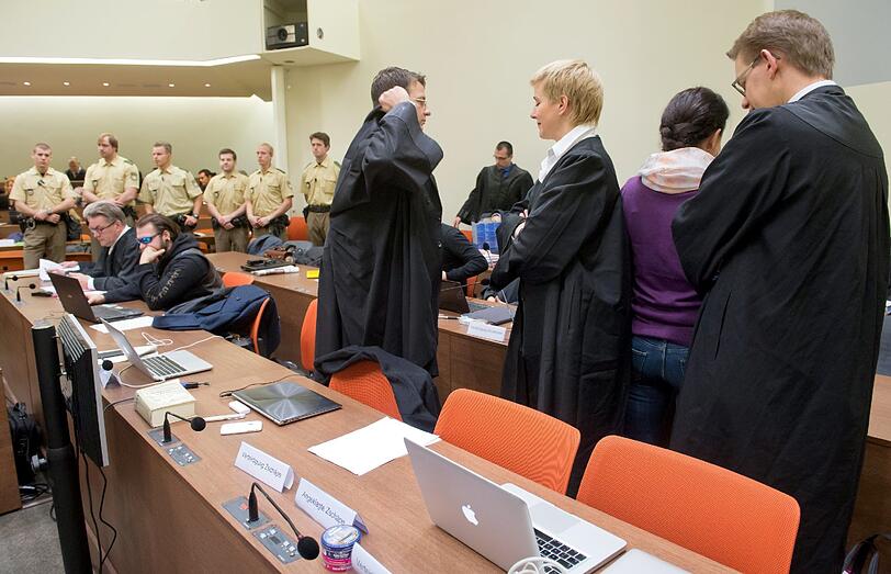 Die Angeklagte Beate Zschäpe am Dienstag im Oberlandesgericht München.