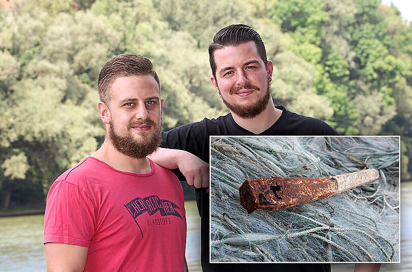 Victor Licher (27, links) und Marvin Schmid (28) haben bei ihrem Einsatz in der Isar viel Mut bewiesen.