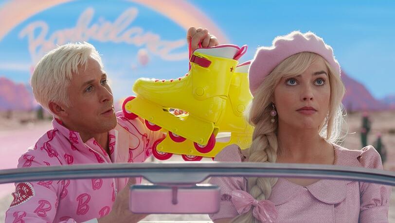 Ryan Gosling und Margot Robbie in "Barbie".