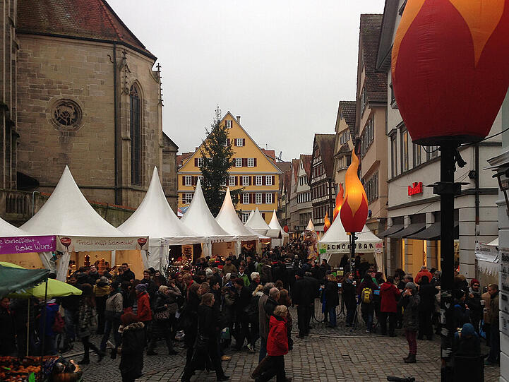 Während der ChocolArt drängen sich in der Tübinger Innenstadt die Schokoladenfans