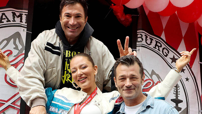 Lucas Cordalis, Joelina Drews und Achim Petry beim Schlagermove in Hamburg. Lucas Cordalis, Joelina Drews und Achim Petry beim Schlagermove in Hamburg.