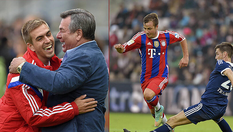 Beim Gaudi-Kick gegen die Paulaner-Traumelf gewinnen die Bayern mit 5:1 Beim Gaudi-Kick gegen die Paulaner-Traumelf gewinnen die Bayern mit 5:1