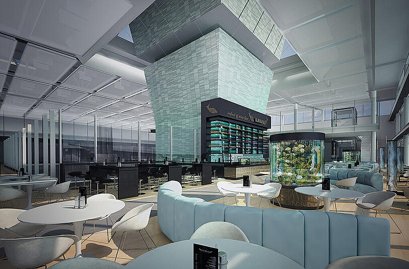 So sieht das Satellitenterminal am Flughafen München aus.