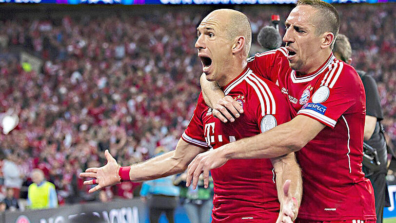 Die Krönung von Robbéry in Wembley: Robben (l.) erzielt das Siegtor im Champions-League-Finale gegen Dortmund. Die Krönung von Robbéry in Wembley: Robben (l.) erzielt das Siegtor im Champions-League-Finale gegen Dortmund.
