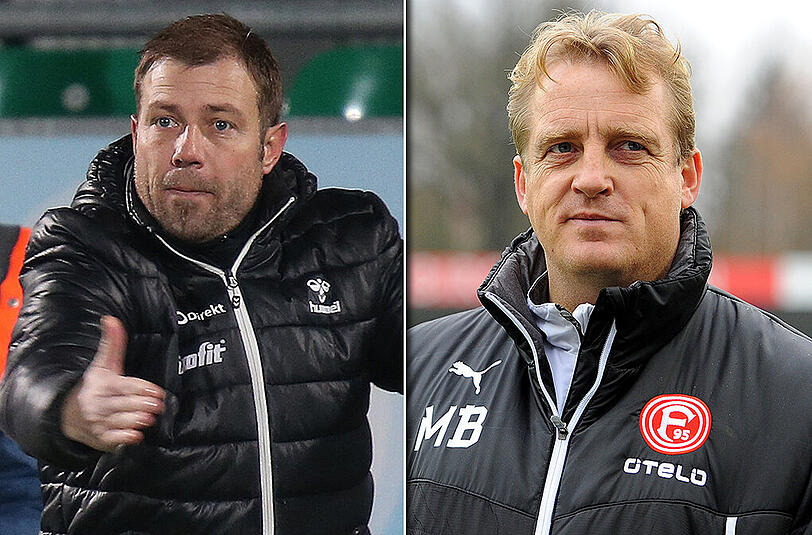 Die Spielvereinigung Greuther Fürth hat Frank Kramer (l) entlassen. Sein Nachfolger wird Mike Büskens.