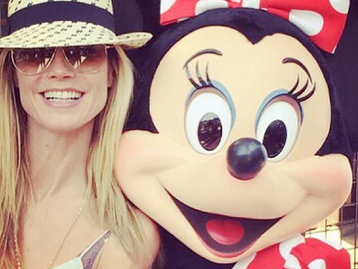 Zwei begehrte Damen: Heidi Klum und Minnie Maus