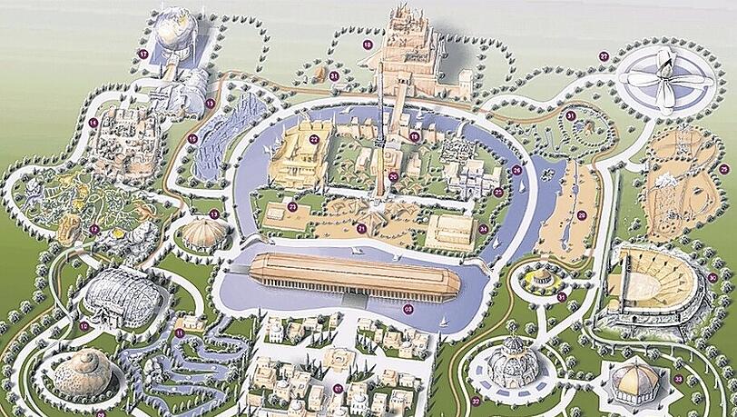 Im „Genesis-Land“ sollen Noahs Arche, der Turm zu Babel und Jerusalems Altstadt nachgebaut werden. Im „Genesis-Land“ sollen Noahs Arche, der Turm zu Babel und Jerusalems Altstadt nachgebaut werden.